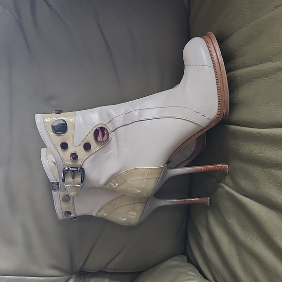 GIANMARCO LORENZI unique leather stilletto ankle boots size 37 - Picture 8 of 9